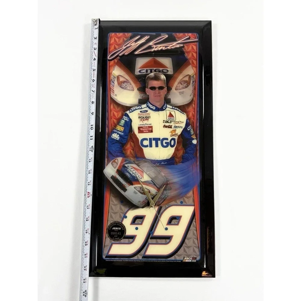 Vintage JEBCO Jeff Burton 99 Citgo NASCAR Limited Edition Wall Clock Plaque